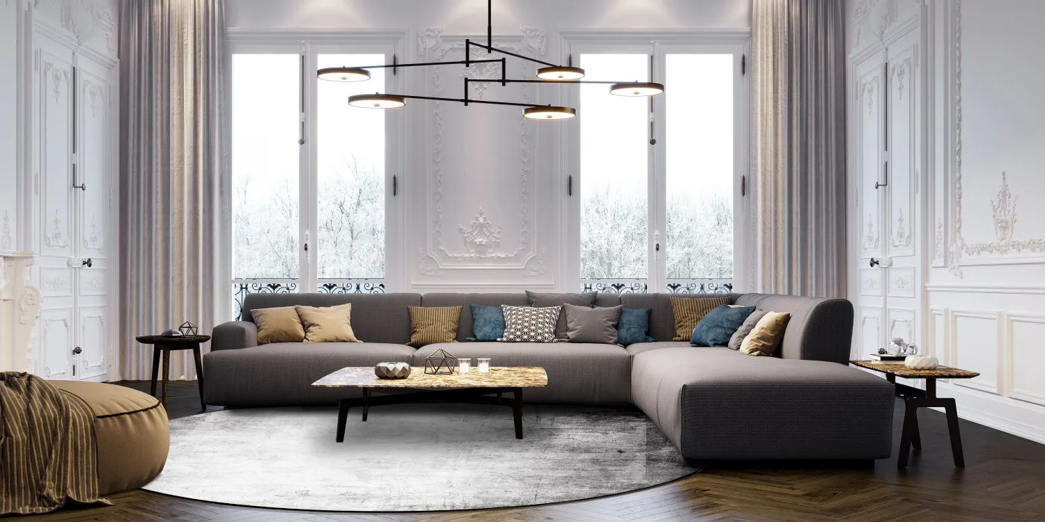 Rundt tæppe - Rosia (grå)