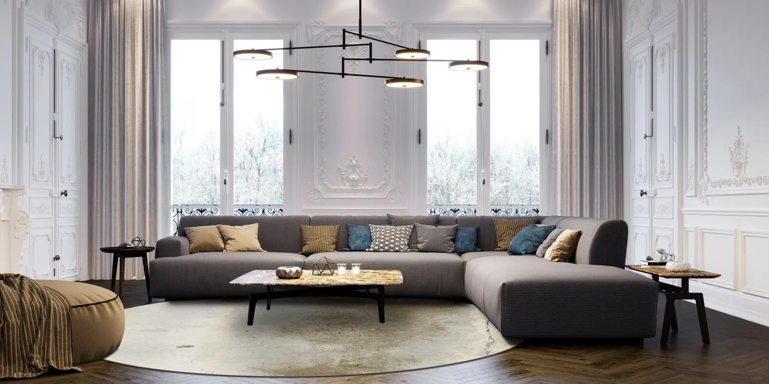 Rundt tæppe - Aurelia (beige)