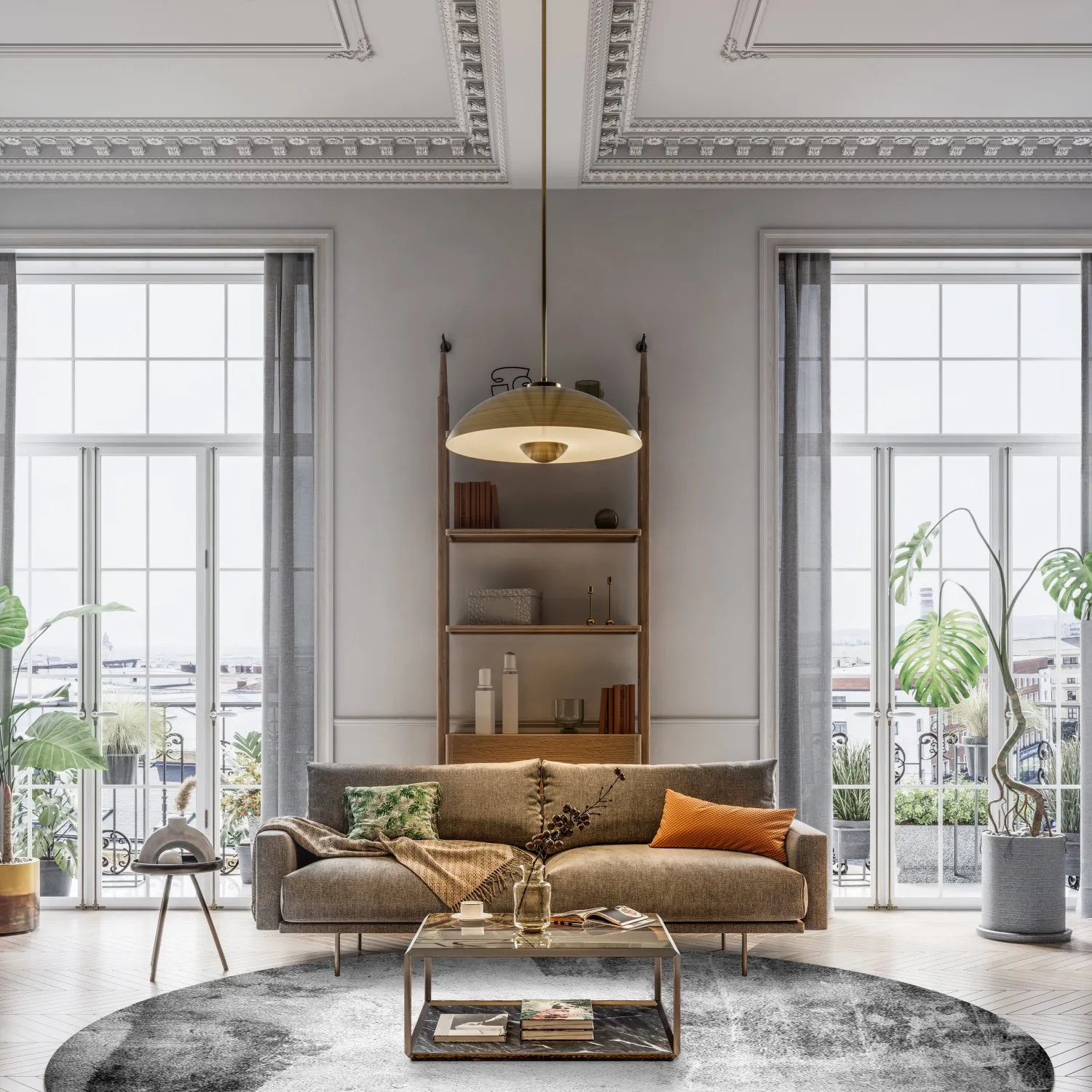 Rundt tæppe - Esperia (grå)