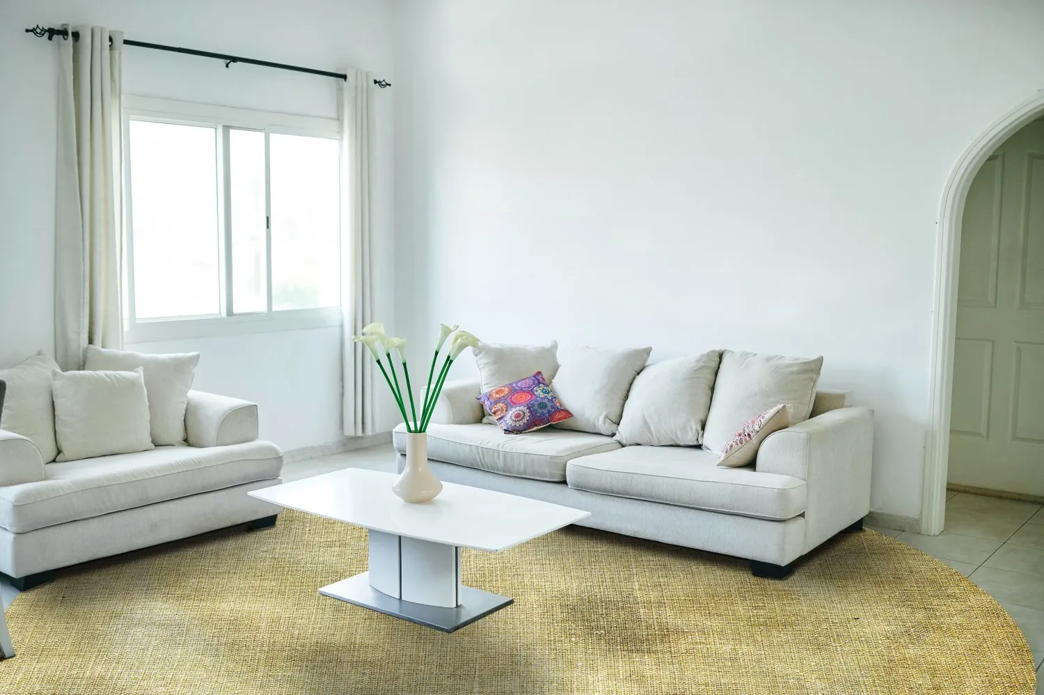 Rundt tæppe - Chodos (guld)