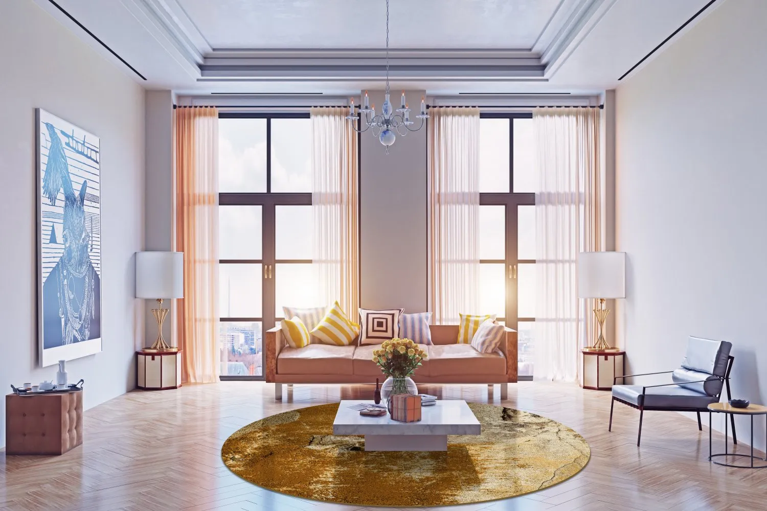 Rundt tæppe - Olivera (brun)