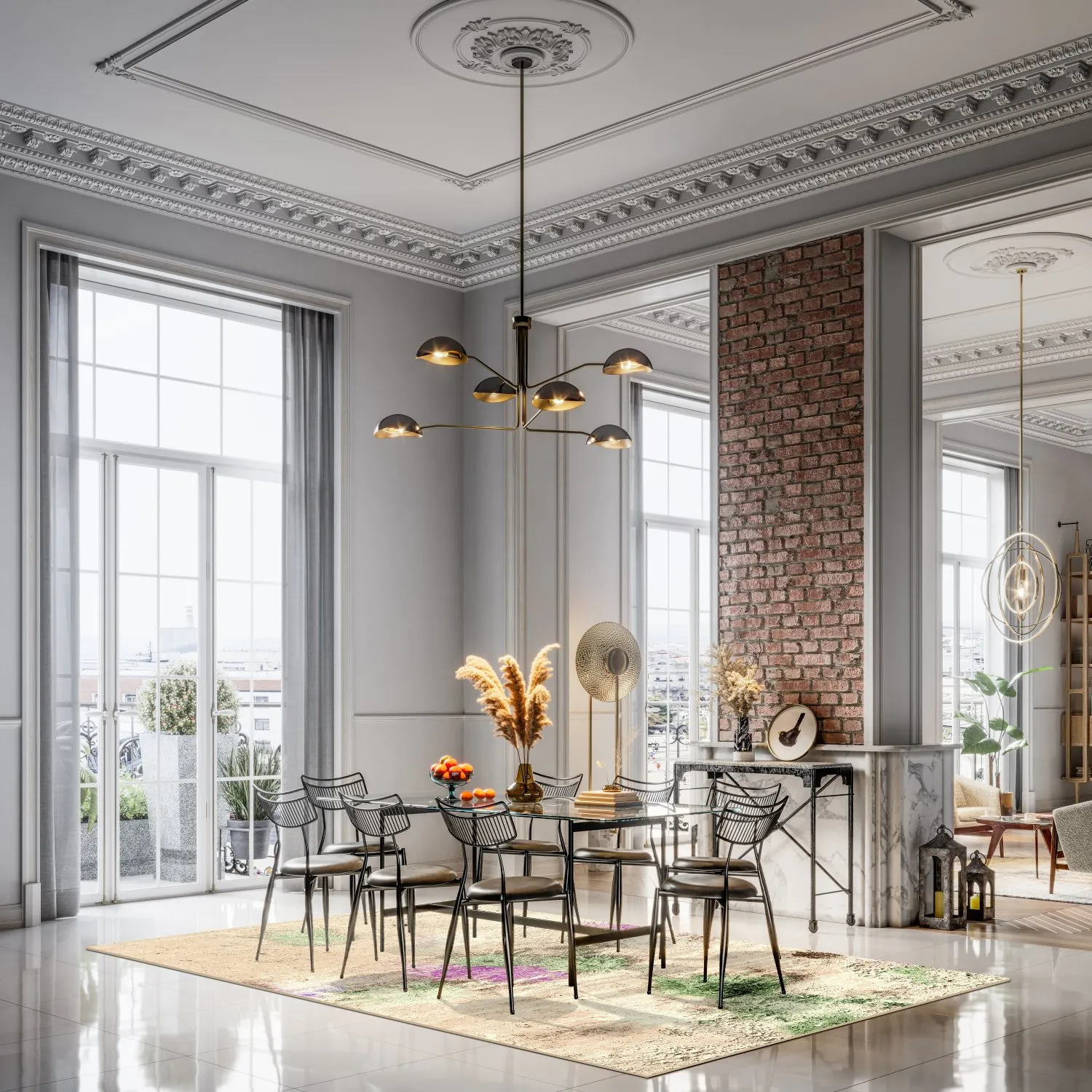 Wilton-tæppe - Dimos (beige/multi)