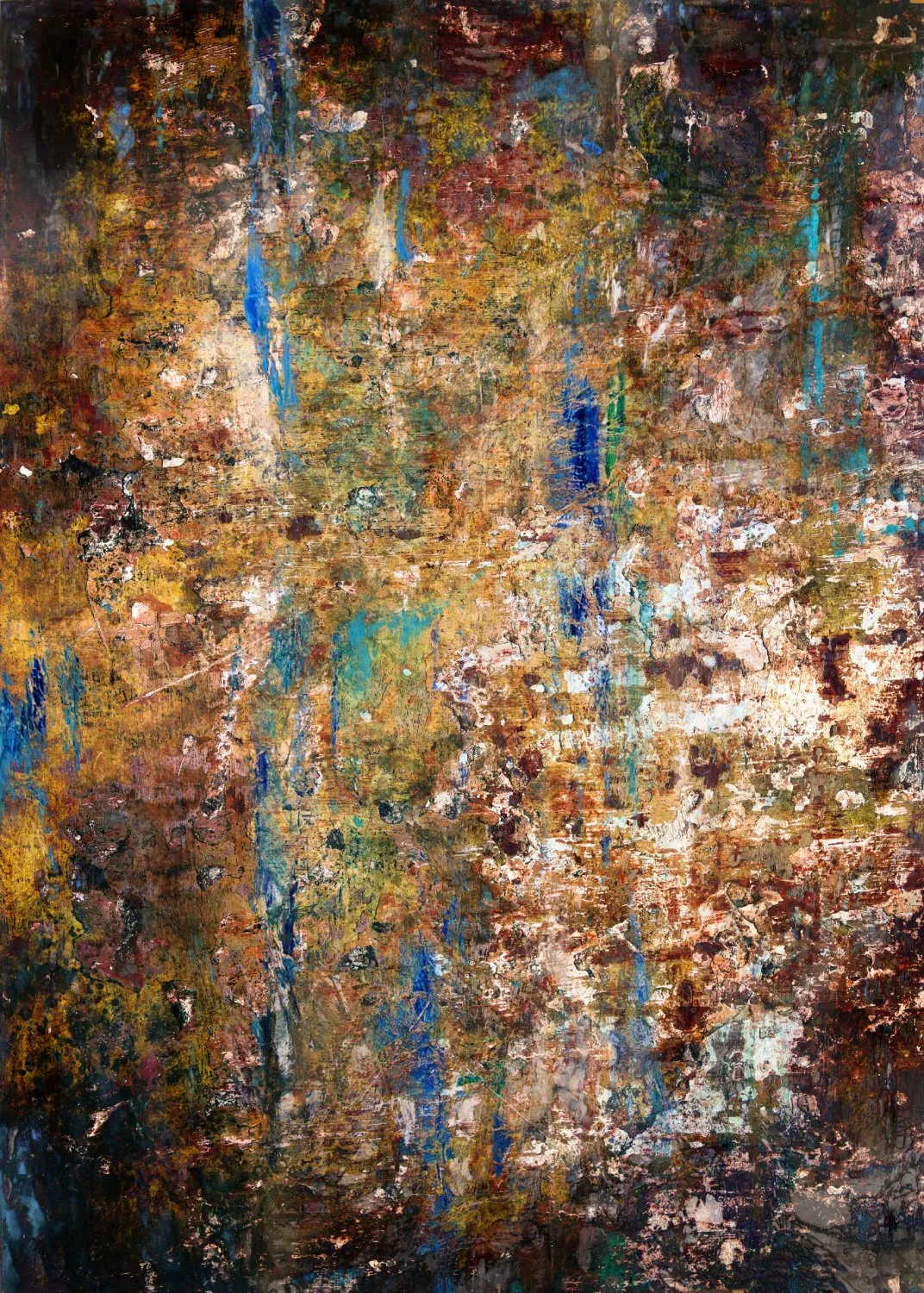 Wilton-tæppe - Trepito (brun/blå/multi)