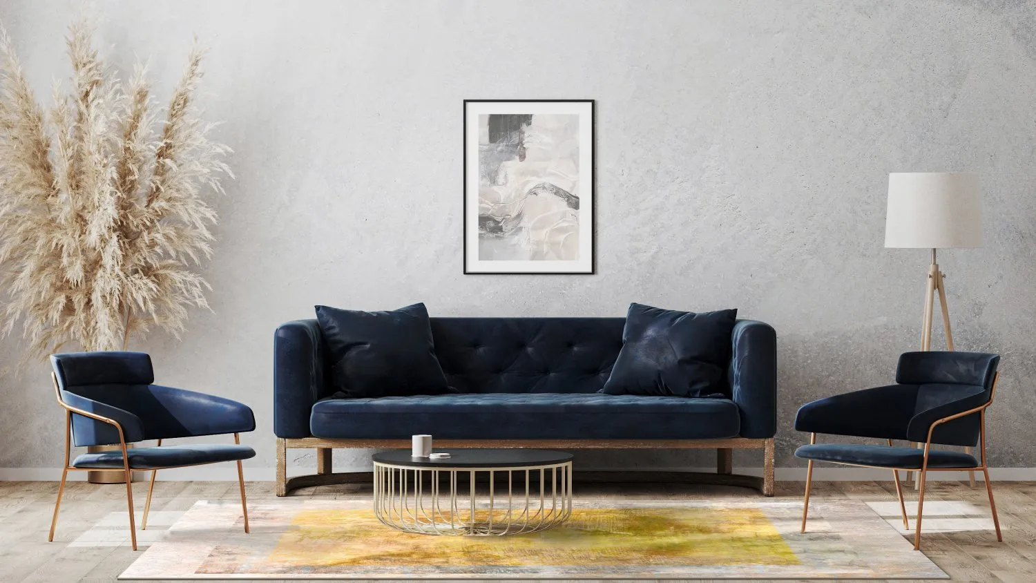 Wilton-tæppe - Budoni (grå/beige/gul)