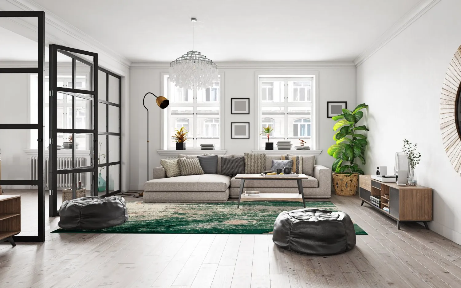 Wilton-tæppe - Tamalous (beige/grøn)