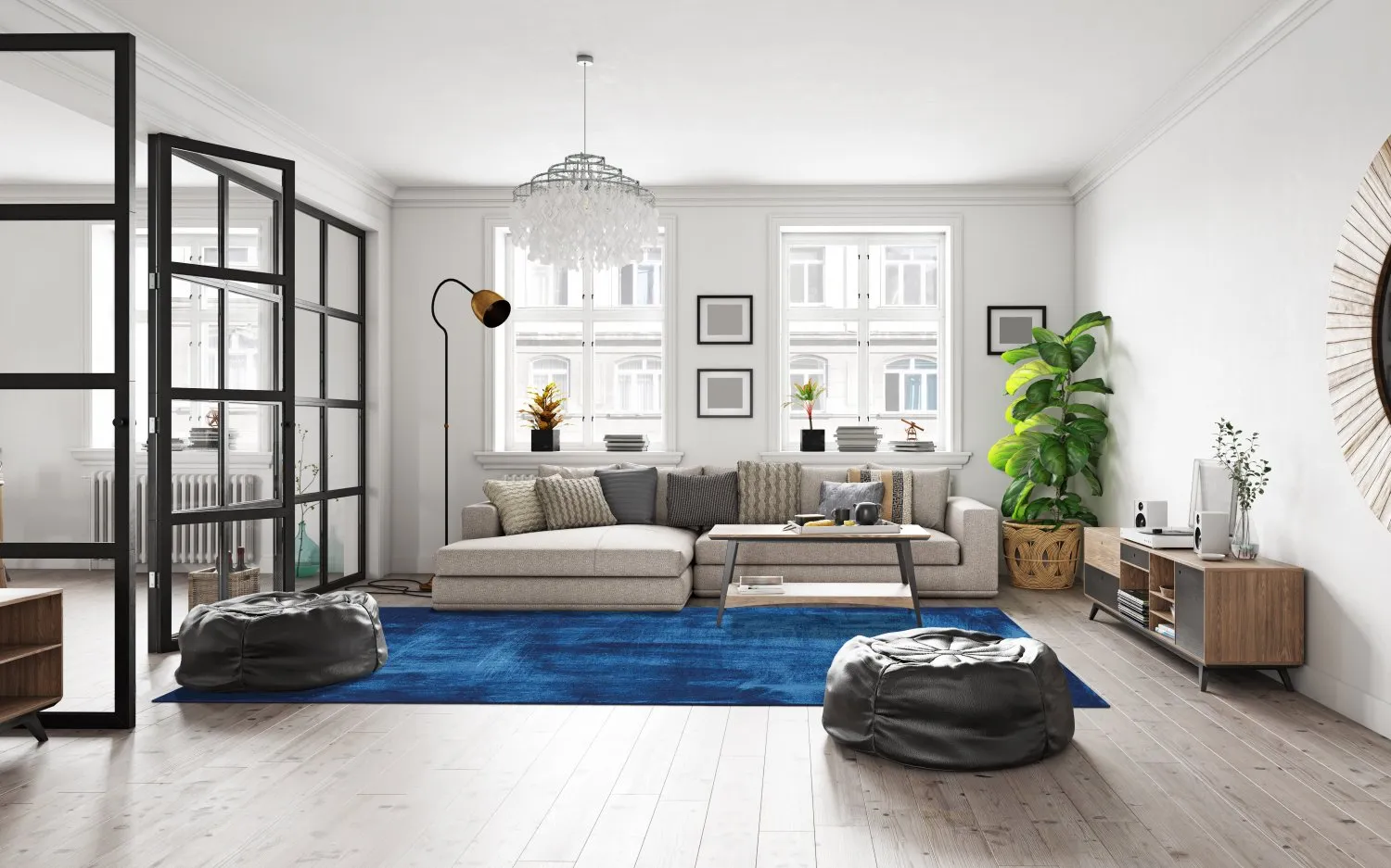 Wilton-tæppe - Campile (blå)