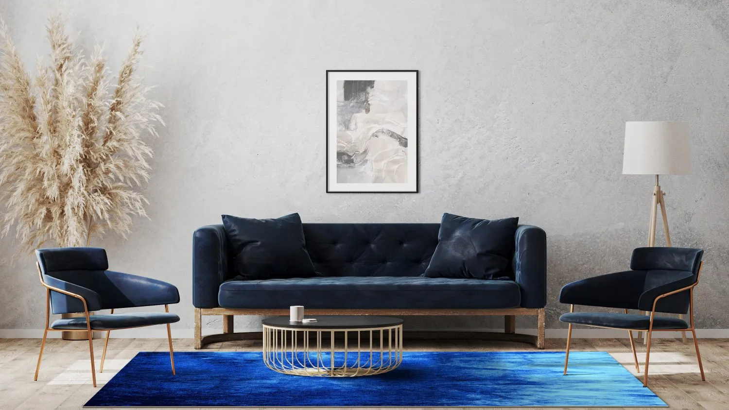 Wilton-tæppe - Cargese (blå)