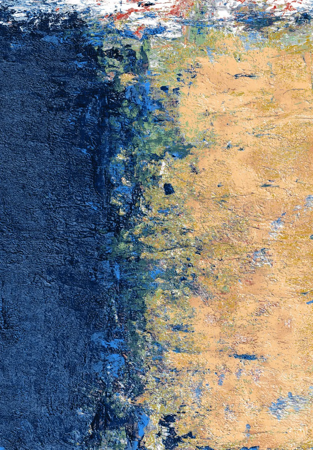 Wilton-tæppe - Sindia (beige/blå)