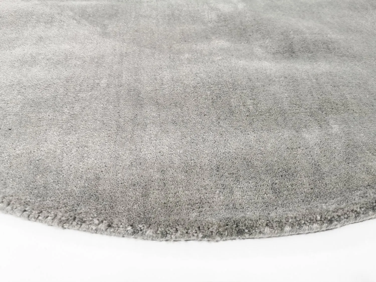 Rundt tæppe - Recycled PET with viscose look (grå)