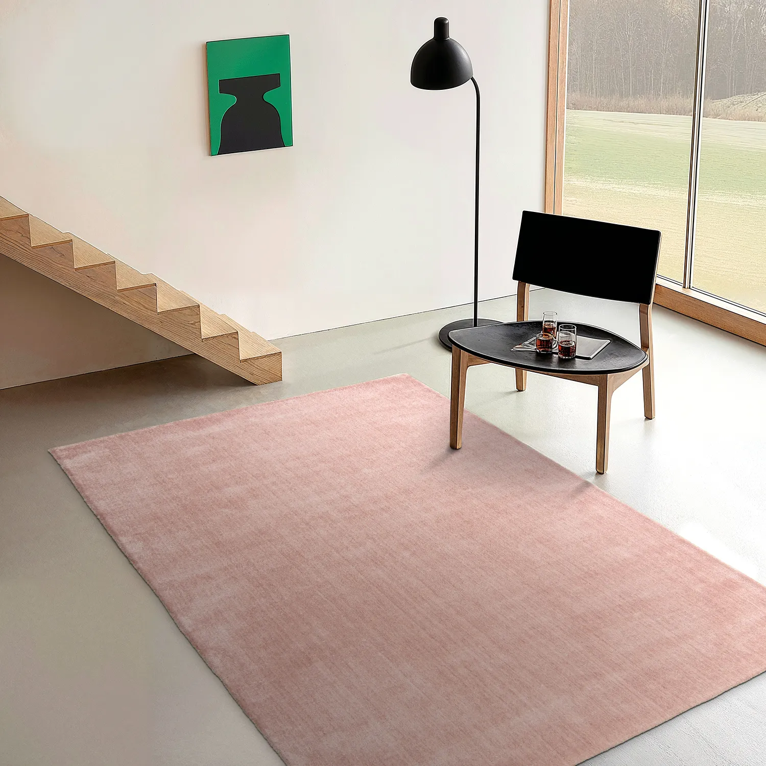 Recycled PET with viscose look (lyserød)
