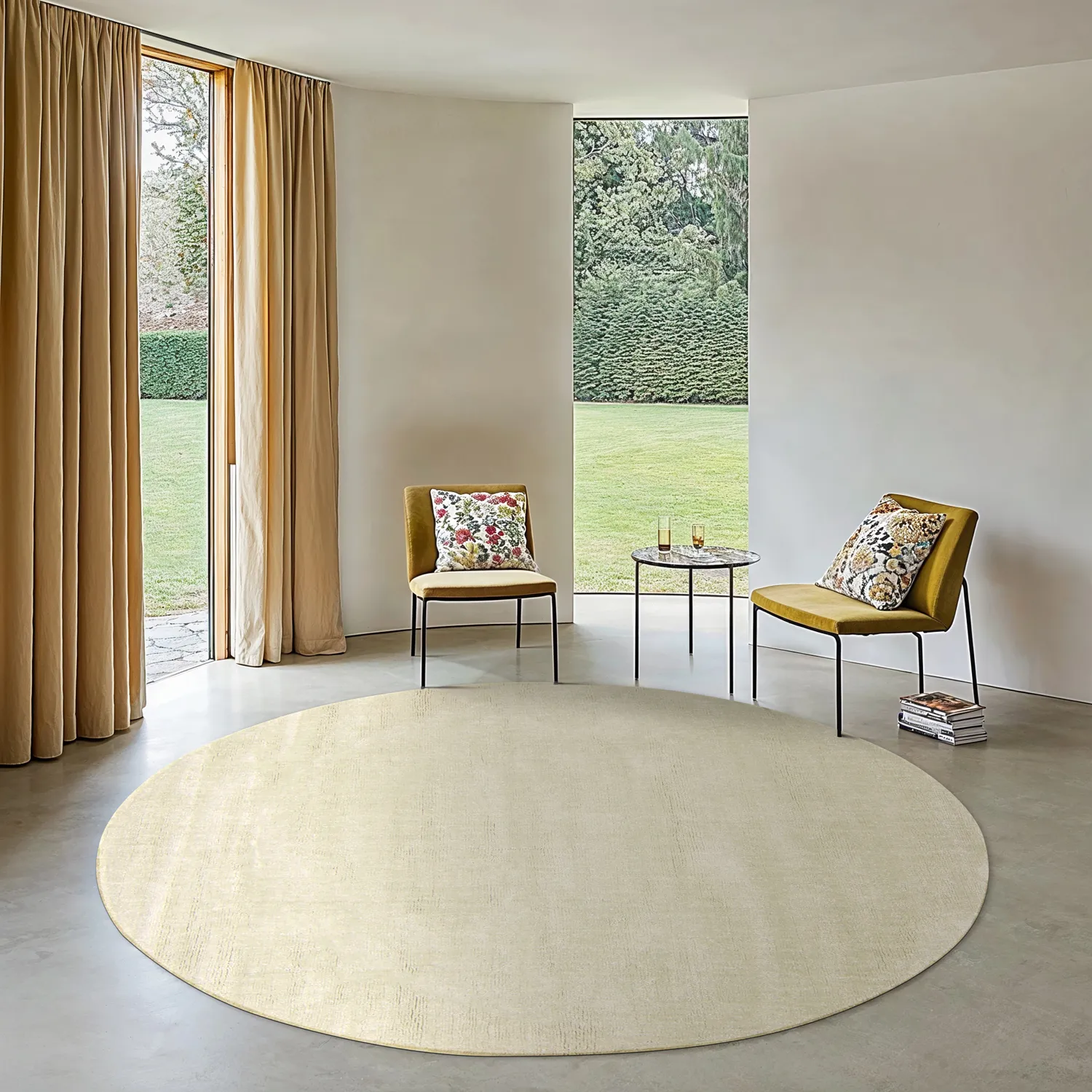 Rundt tæppe - Recycled PET with viscose look (mint)