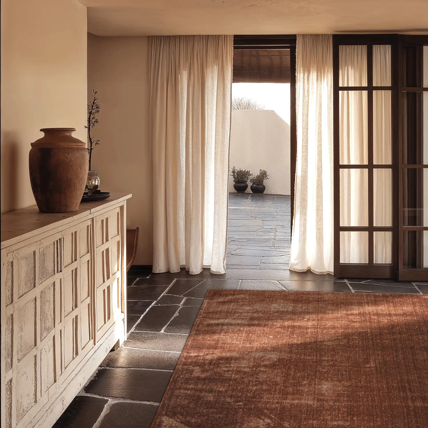 Recycled PET with viscose look (brun)