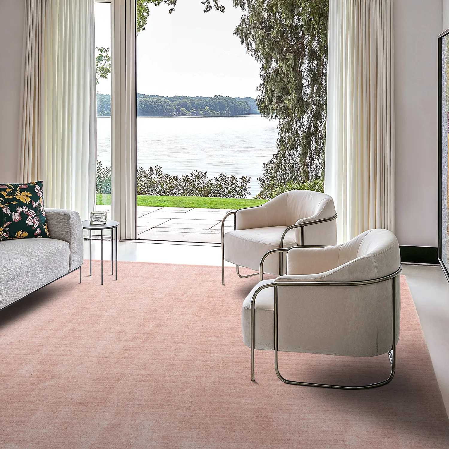 Recycled PET with viscose look (lyserød)