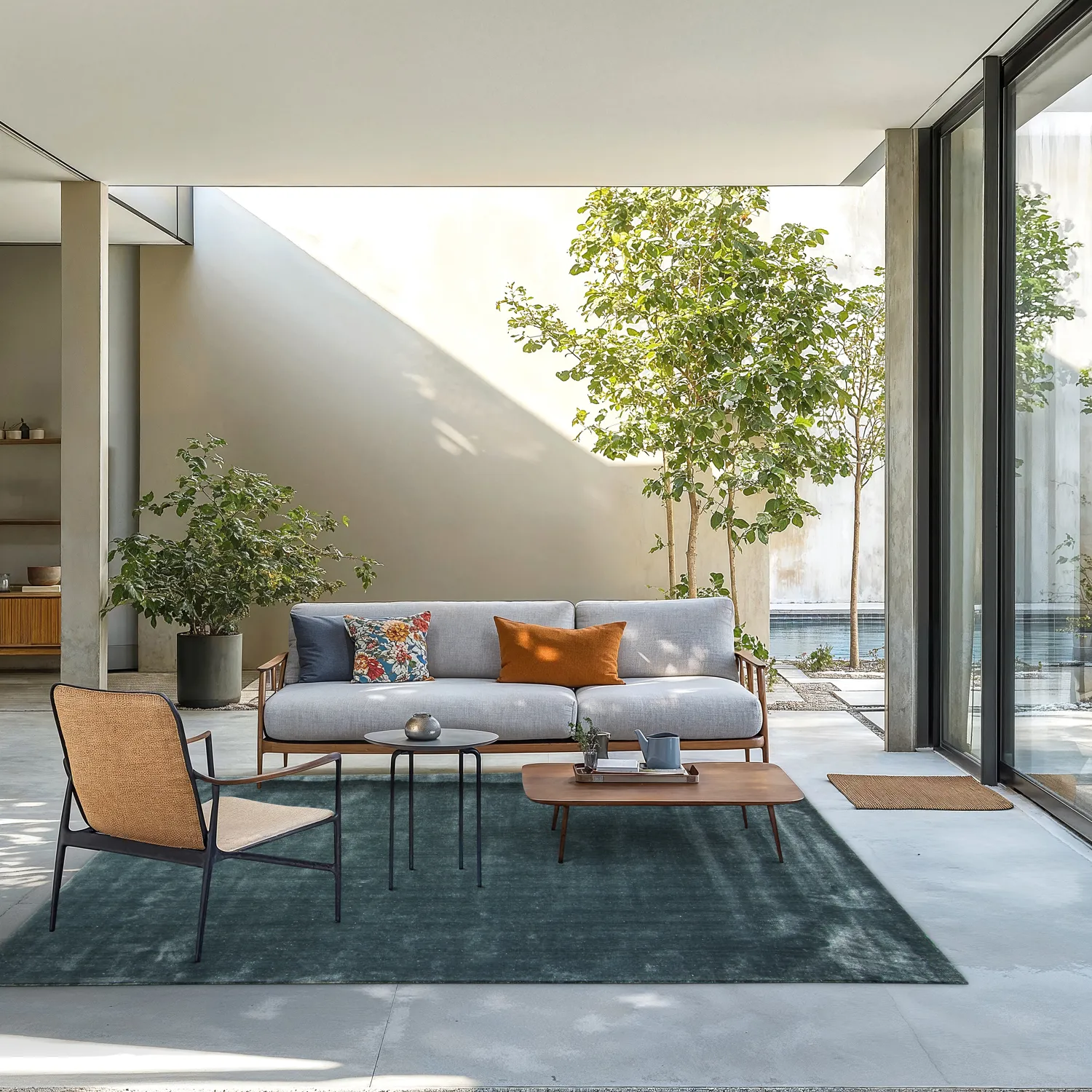 Recycled PET with viscose look (stålblå)