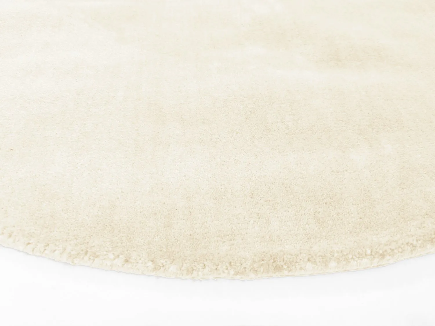 Rundt tæppe - Recycled PET with viscose look (offwhite)