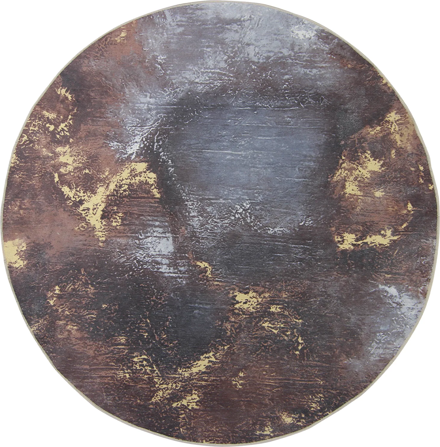 Rundt tæppe - Sanza (grå/multi)