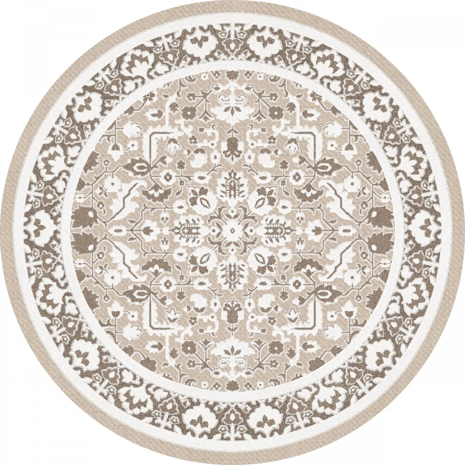 Runde tæpper - Ember (beige/grå)