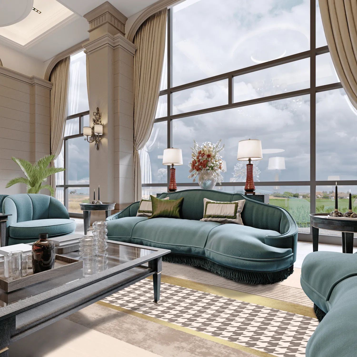 Wilton-tæppe - Esme (beige/multi)