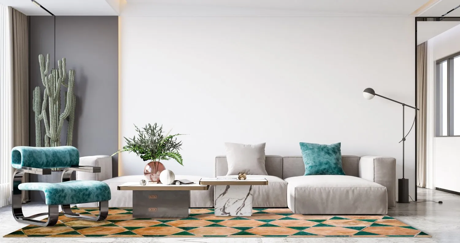 Wilton-tæppe - Calvi (beige/grøn)