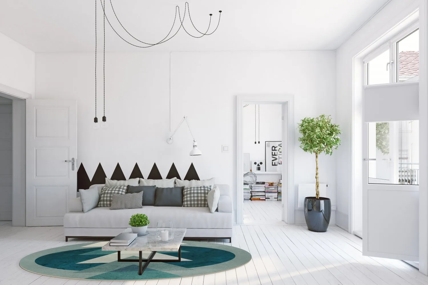 Rundt tæppe - Amares (multi)