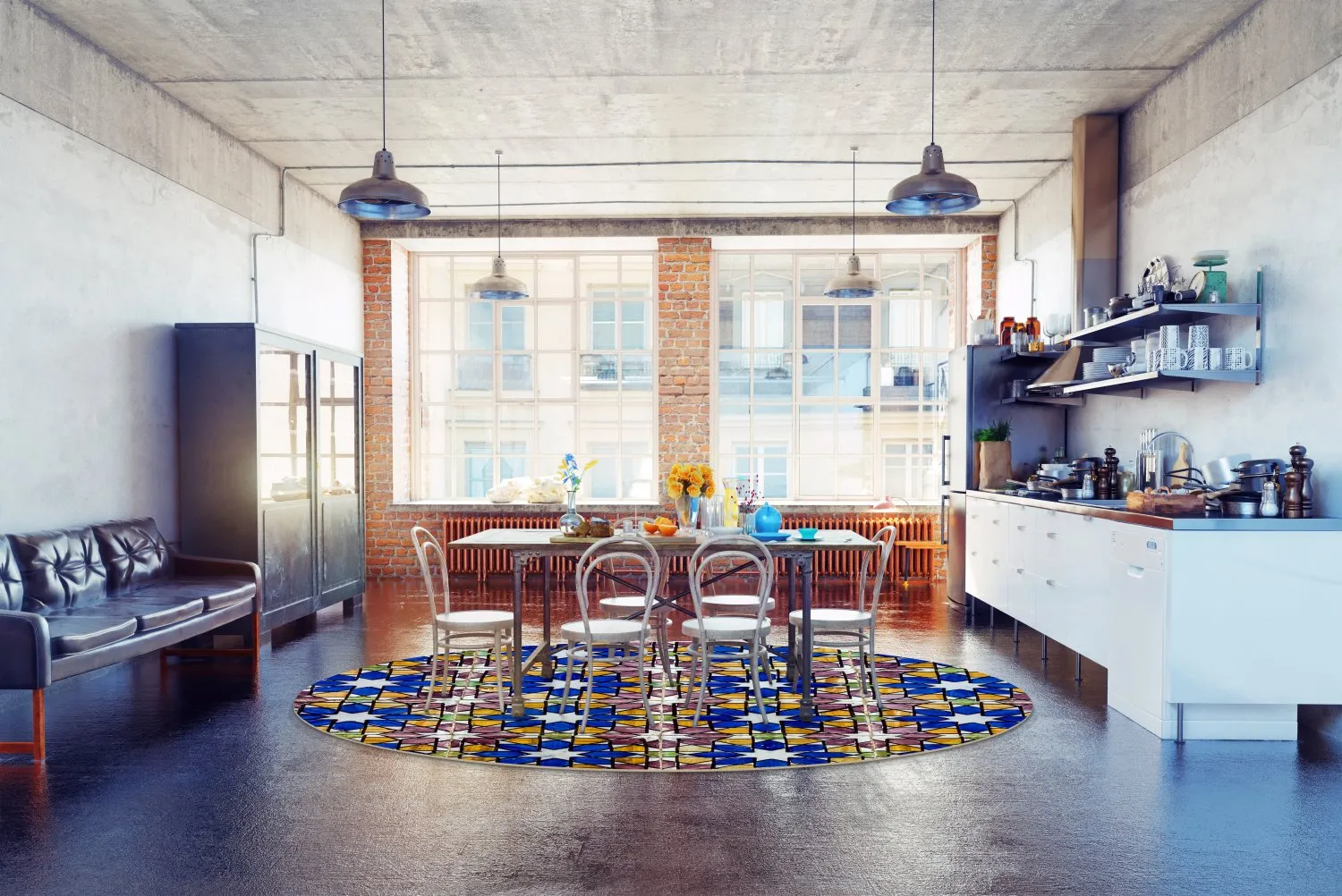 Rundt tæppe - Rei (multi)