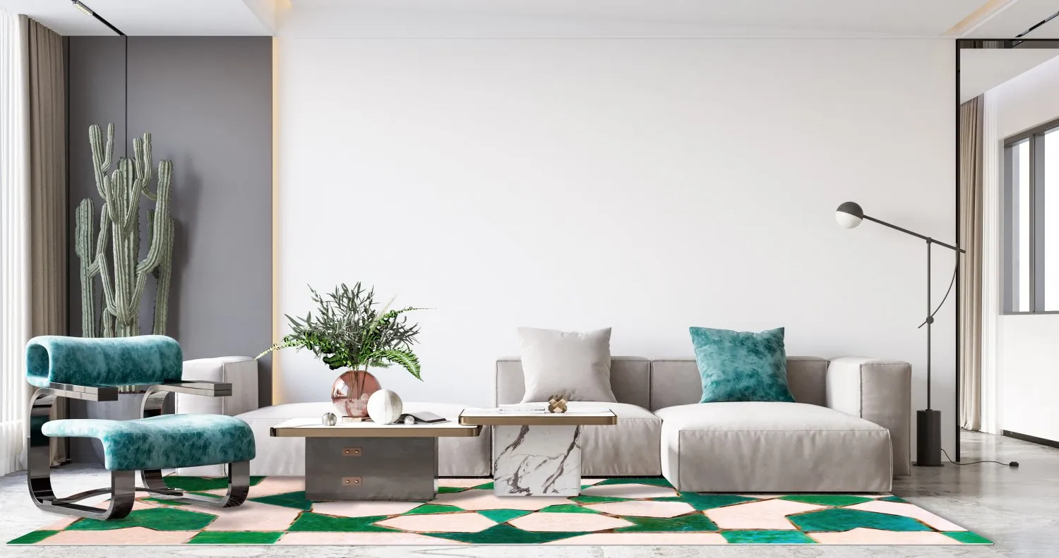 Wilton-tæppe - Chia (grøn/beige)