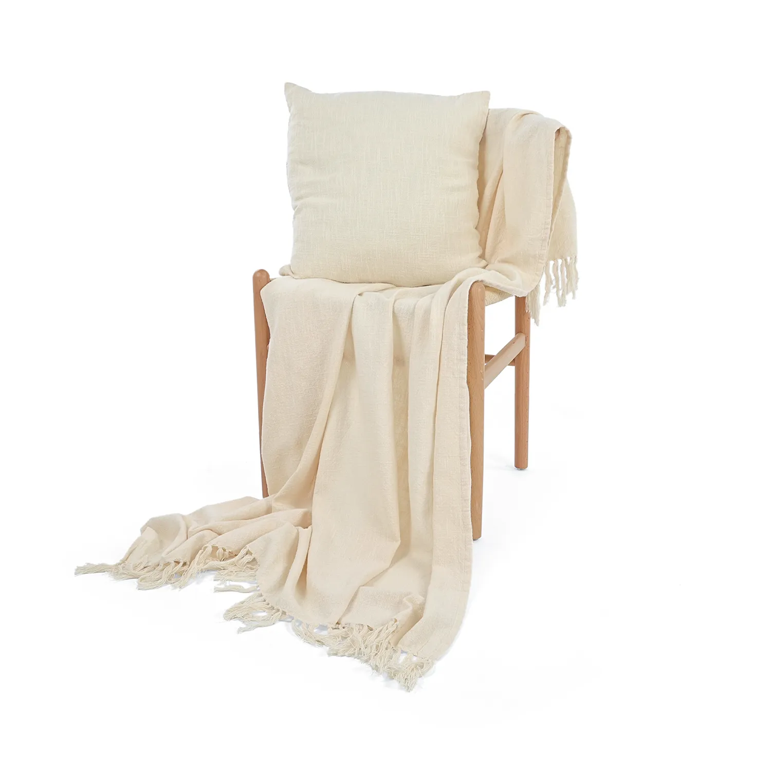 Plaid - Veya cotton throw (fløde)