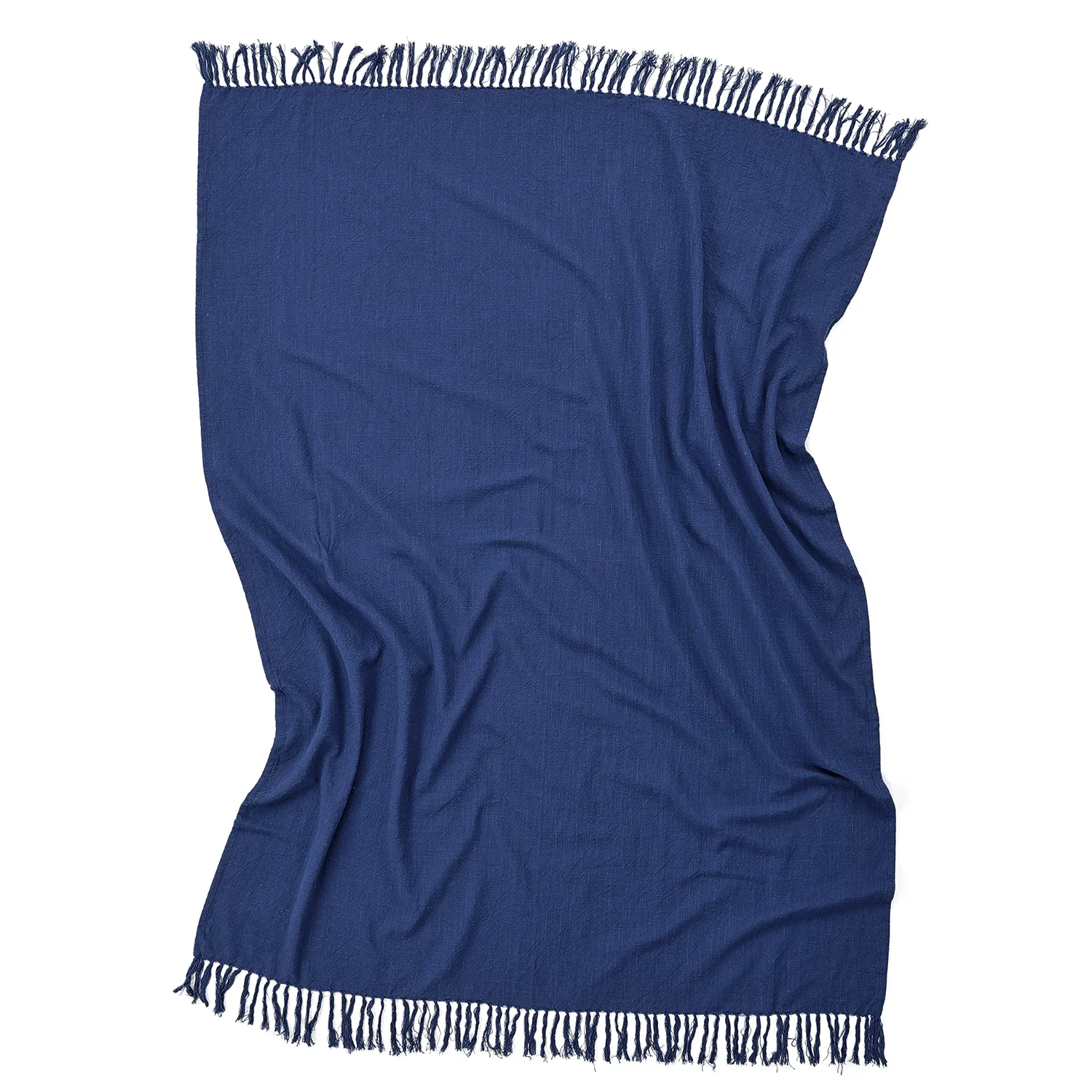 Plaid - Veya cotton throw (marineblå)