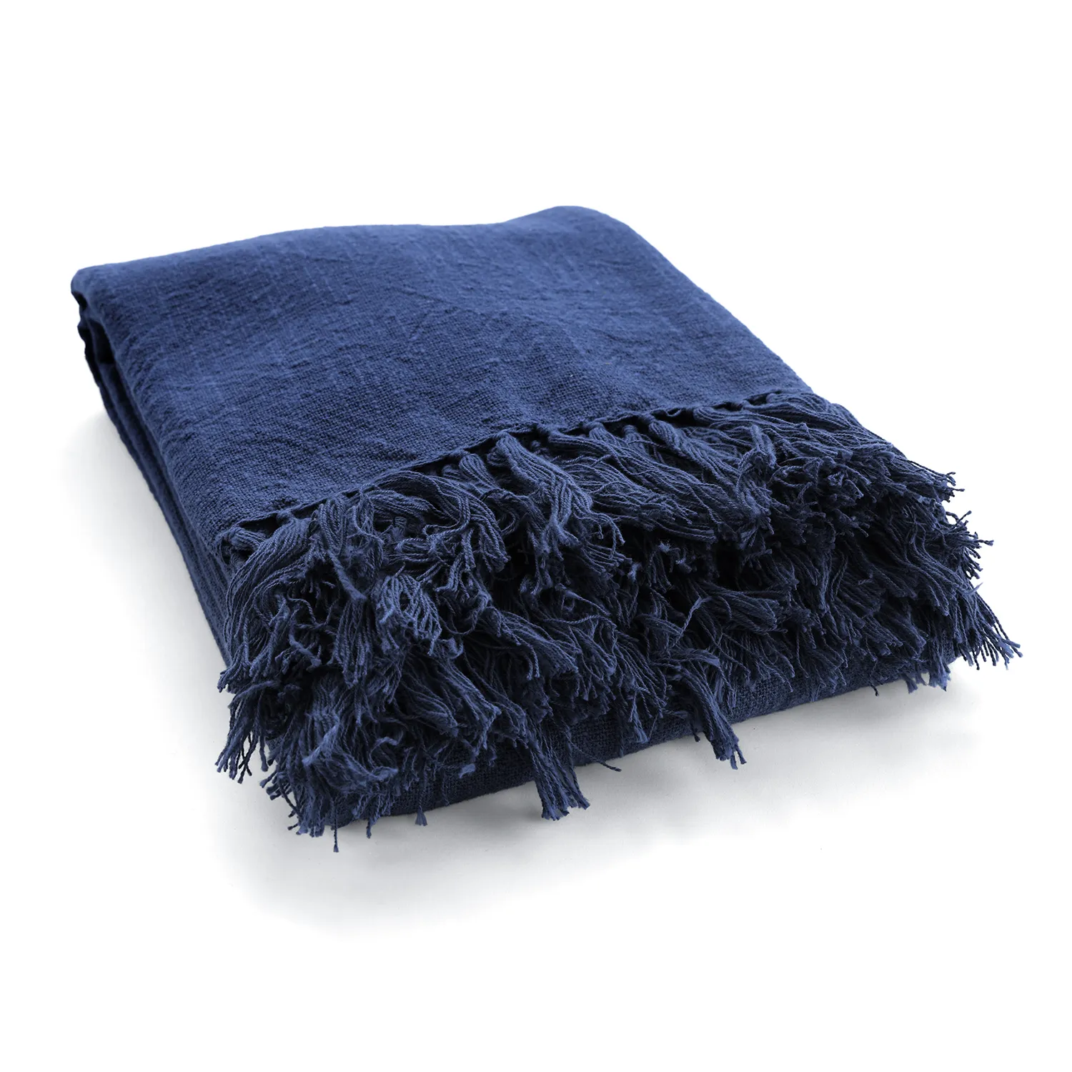 Plaid - Veya cotton throw (marineblå)