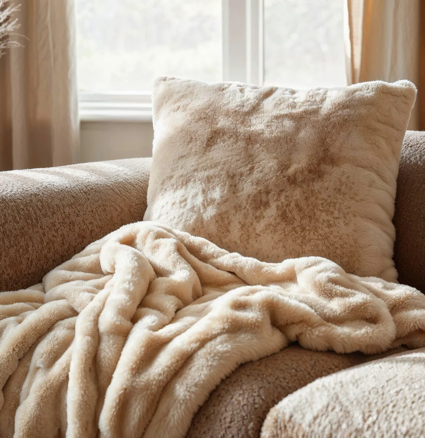 Tæpper - Aranga Bubble Throw (beige)