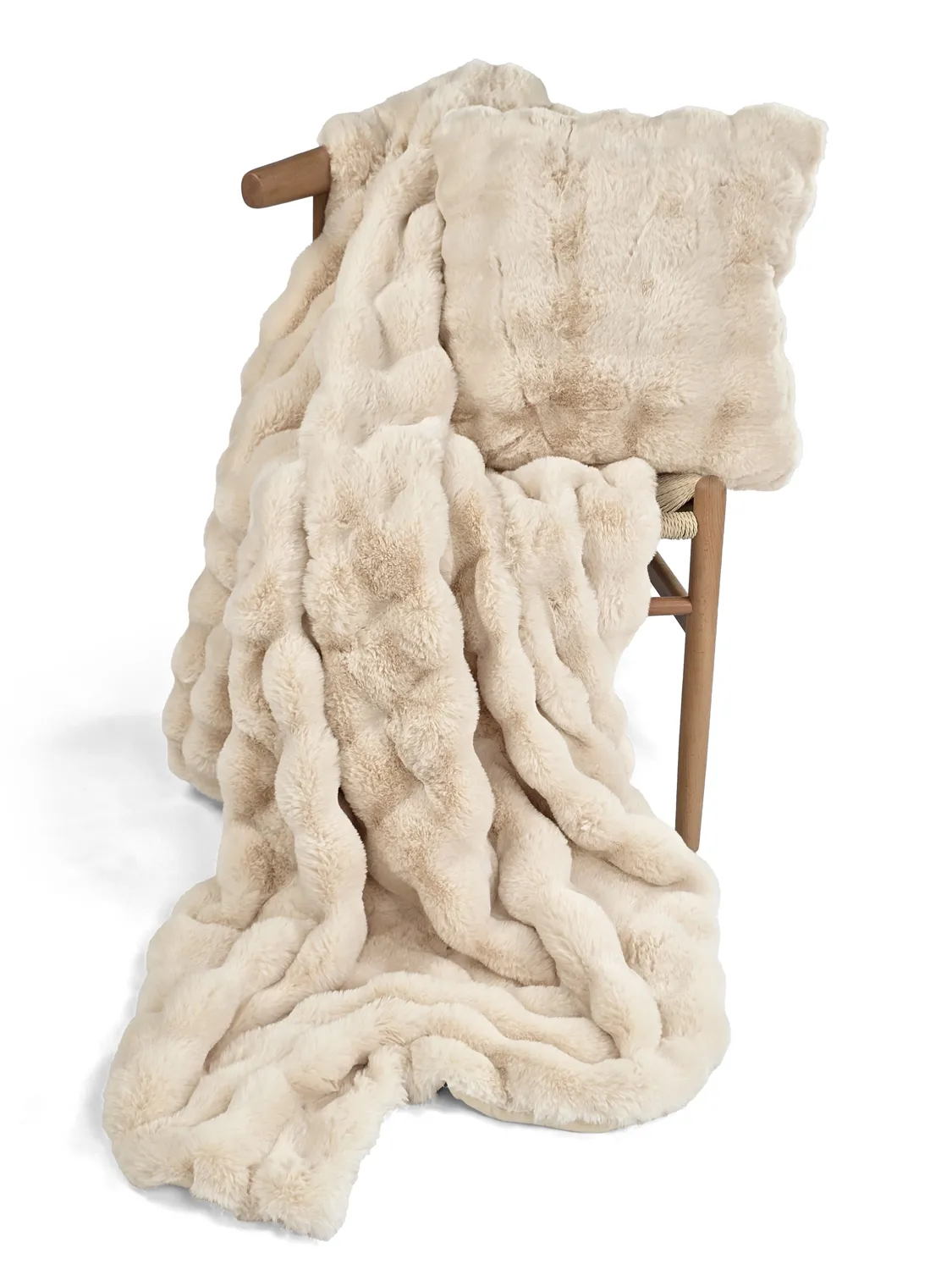 Tæpper - Aranga Bubble Throw (beige)