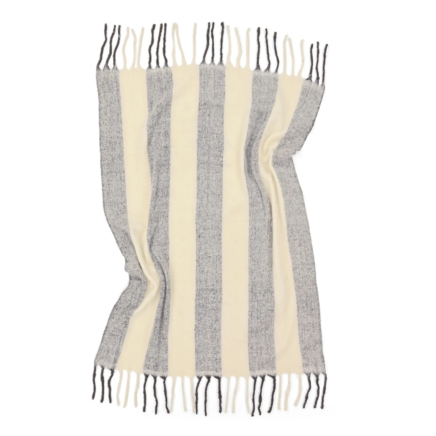 Tæpper - Uldmixplaid - Beatriz Stripe (sort/hvid)