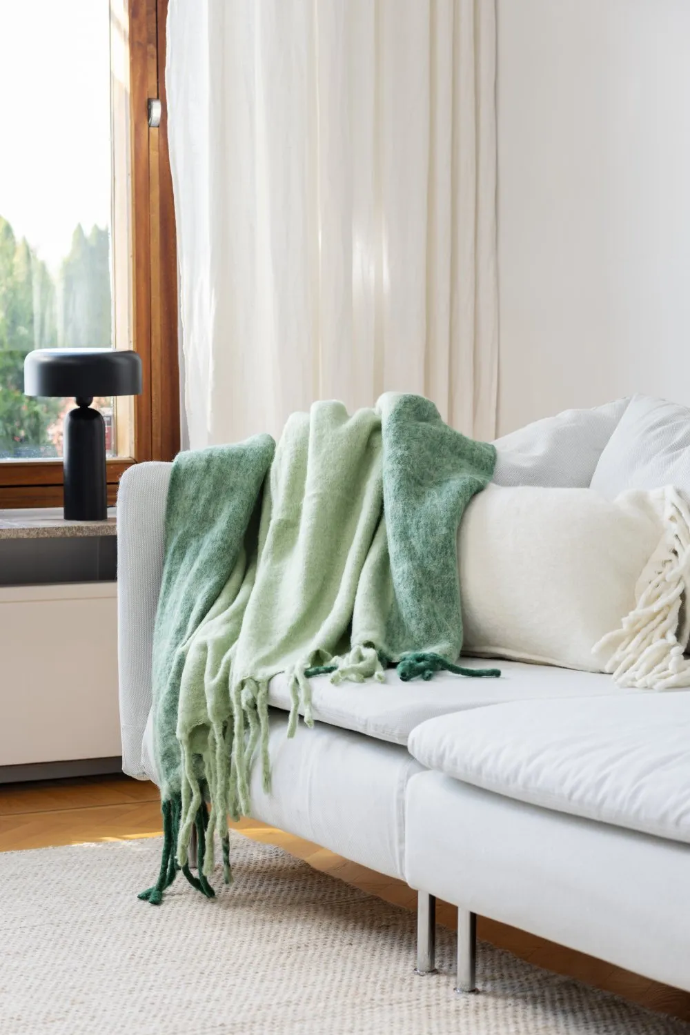 Tæpper - Plaid i uldblandning - Carol (grøn)