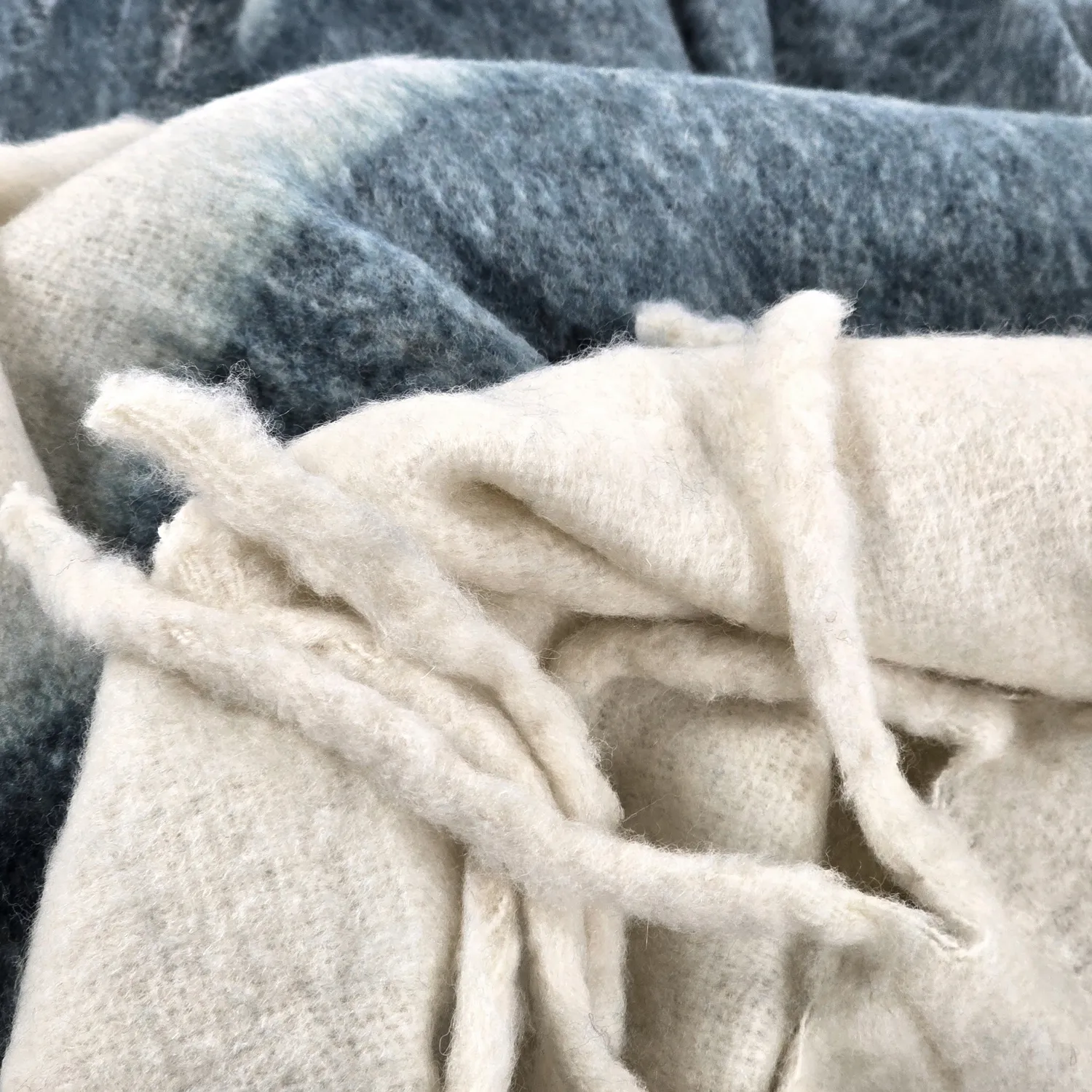 Tæpper - Plaid i uldblandning - Carrie (blå)