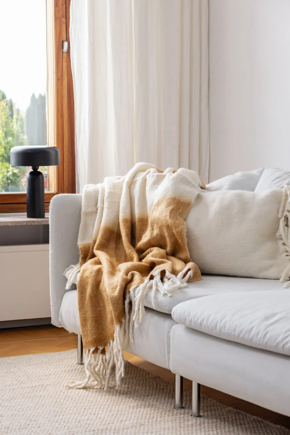 Tæpper - Plaid i uldblandning - Carrie (gul)