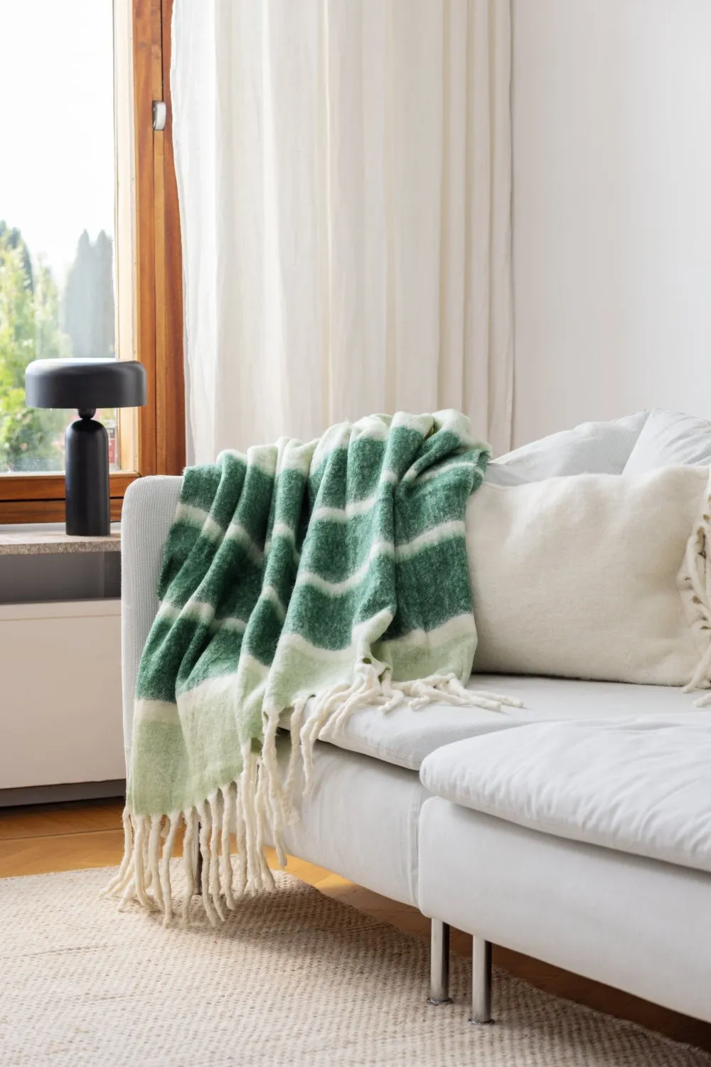 Tæpper - Plaid i uldblandning - Charlotte (grøn)