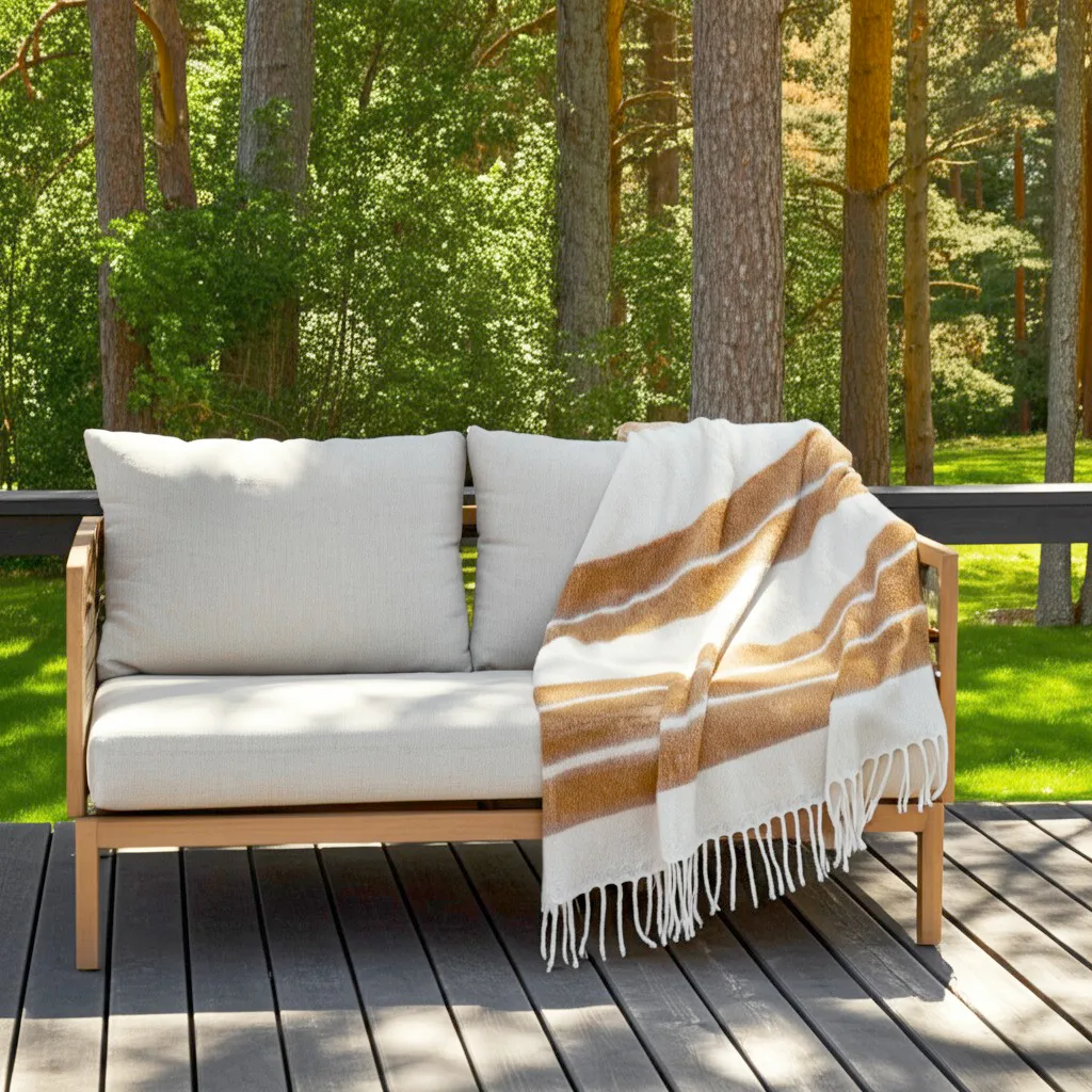 Tæpper - Plaid i uldblandning - Charlotte (gul)