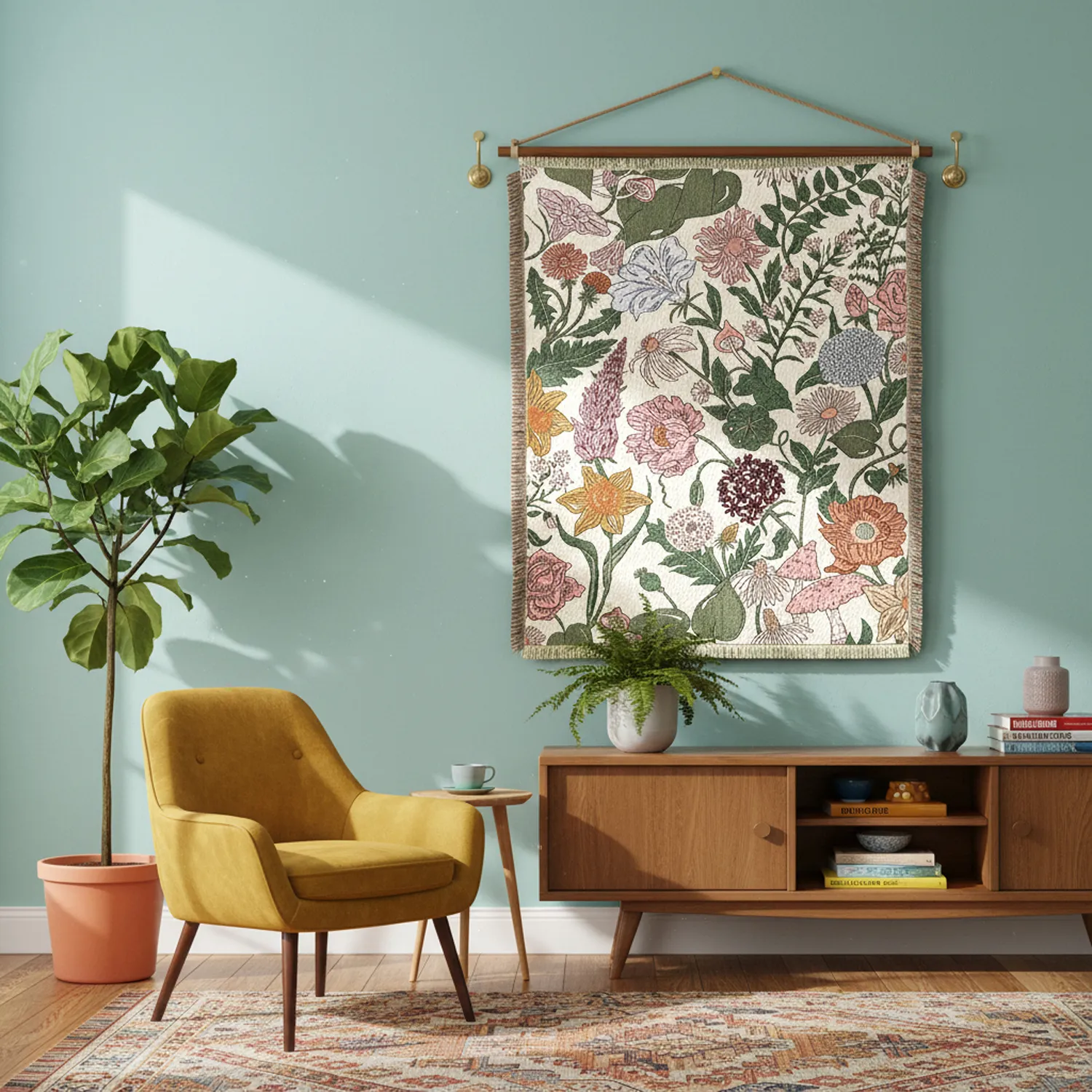 Tæpper - Fiori Tapestry Blanket (multi)