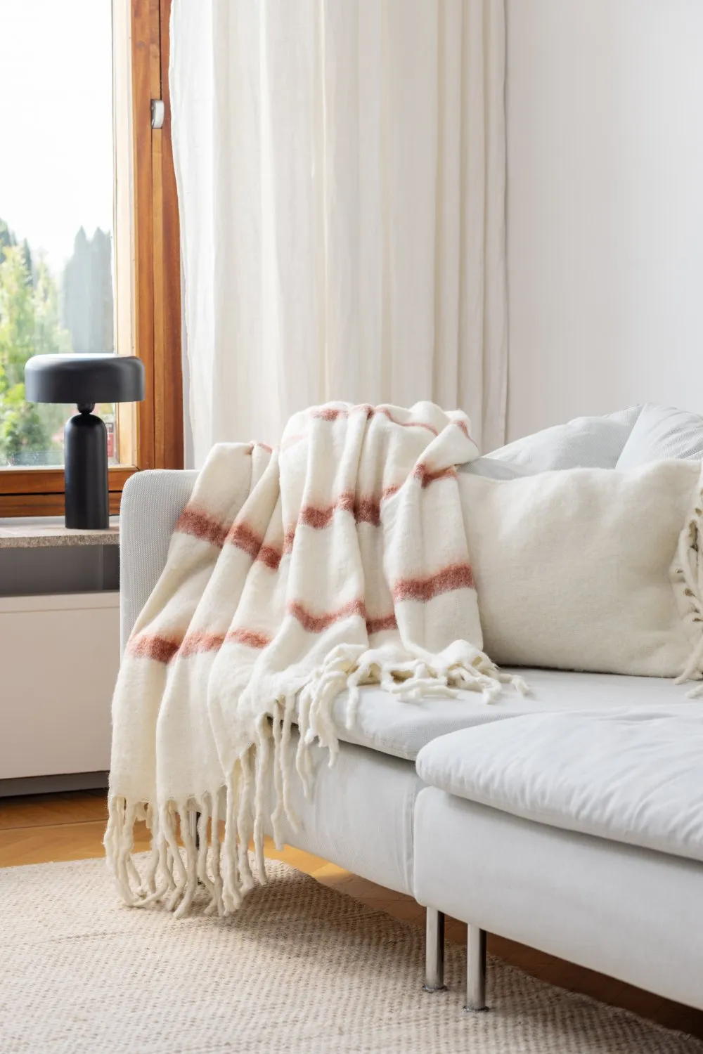 Tæpper - Plaid i uldblandning - Miranda (lyserød)