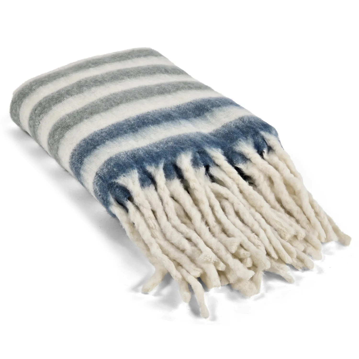 Tæpper - Plaid i uldblandning - Monica (blå)