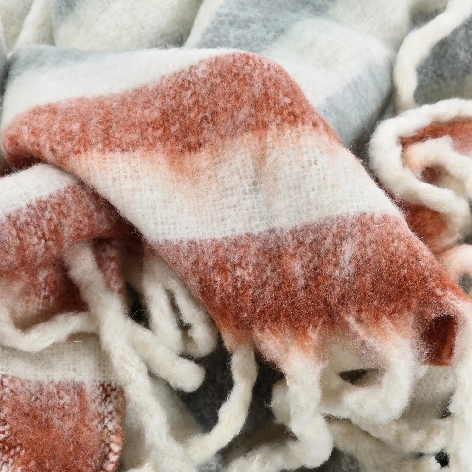 Tæpper - Plaid i uldblandning - Monica (lyserød)