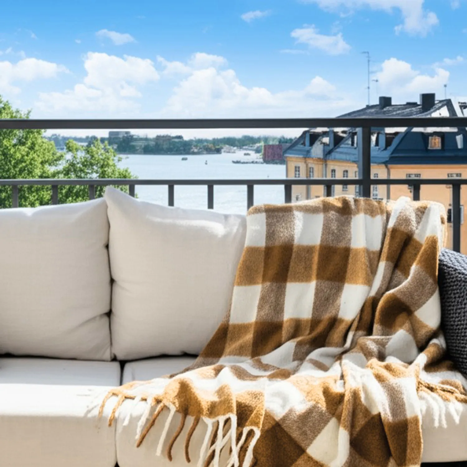 Tæpper - Plaid i uldblandning - Phoebe (gul)