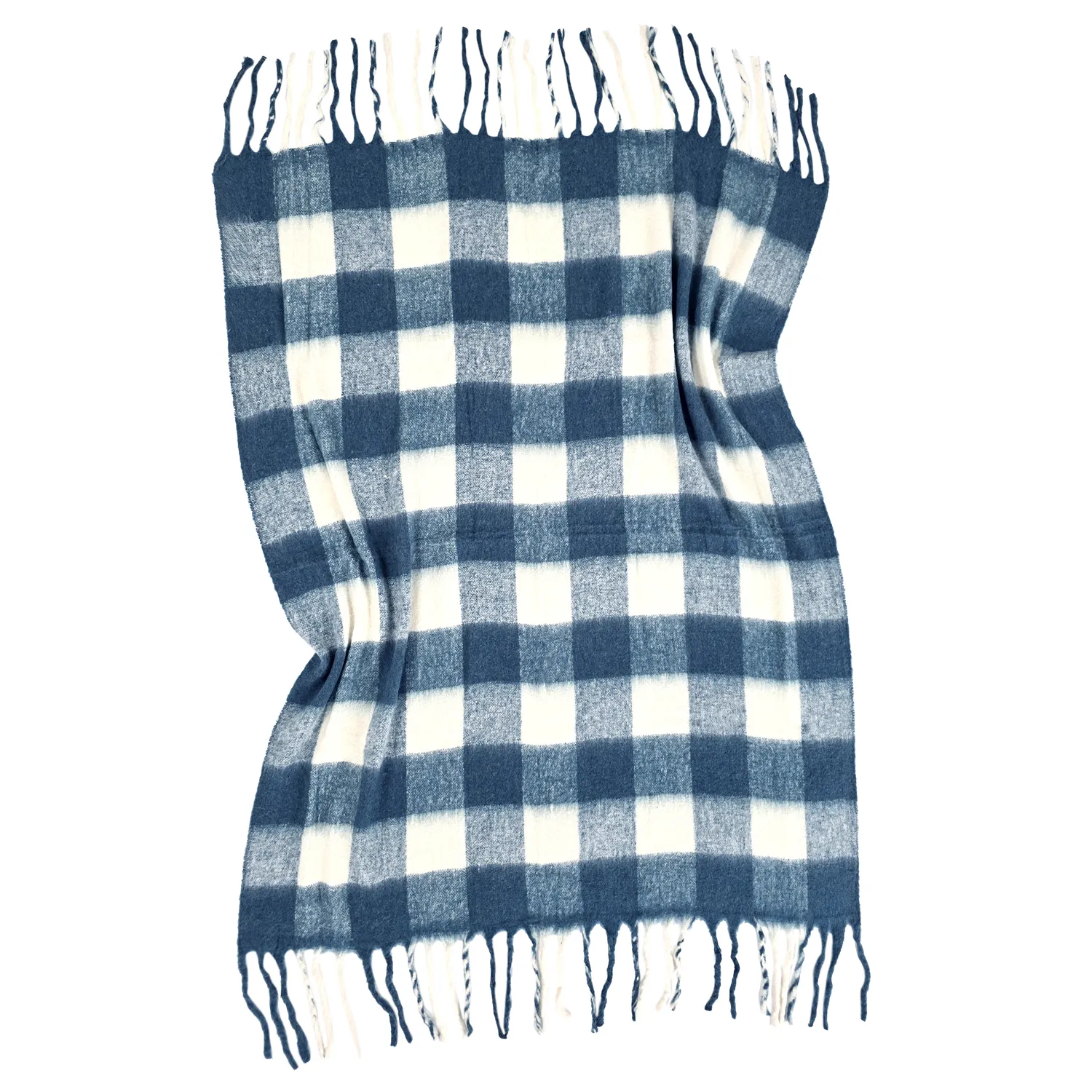 Tæpper - Plaid i uldblandning - Phoebe (blå)
