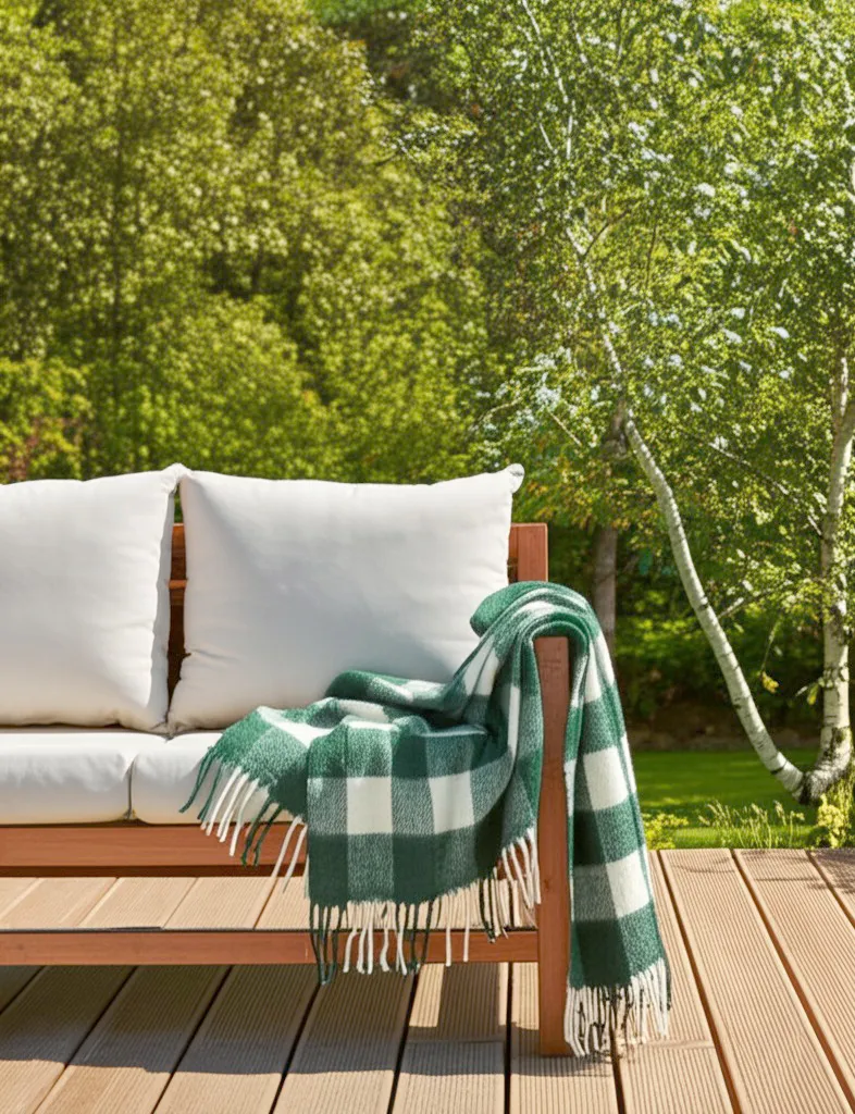 Tæpper - Plaid i uldblandning - Phoebe (grøn)