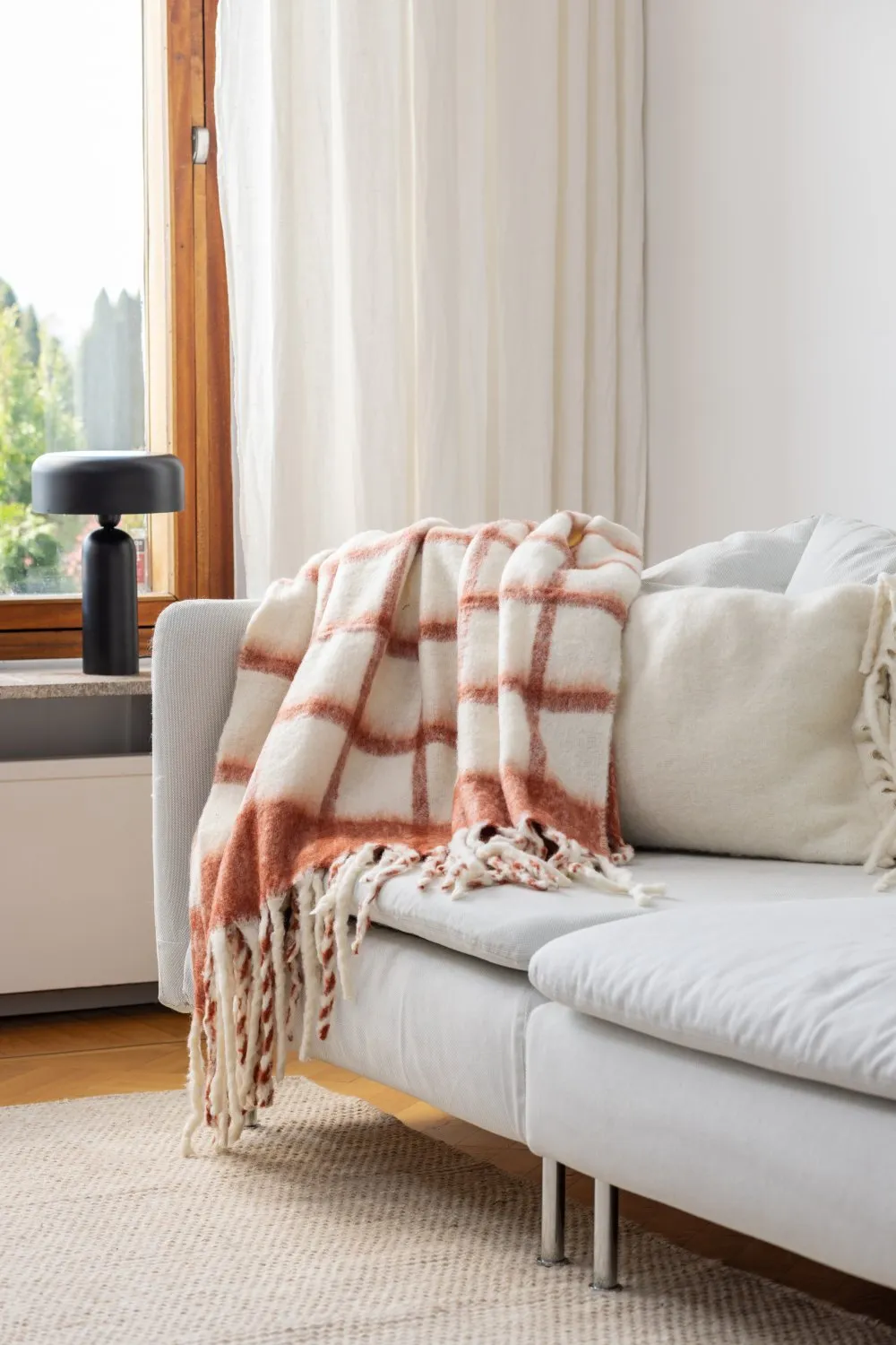 Tæpper - Plaid i uldblandning - Rachel (lyserød)