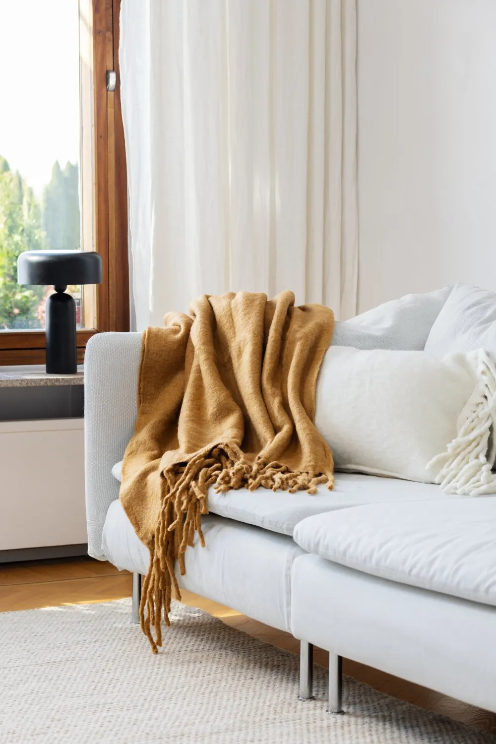 Tæpper - Plaid i uldblandning - Samantha (gul)