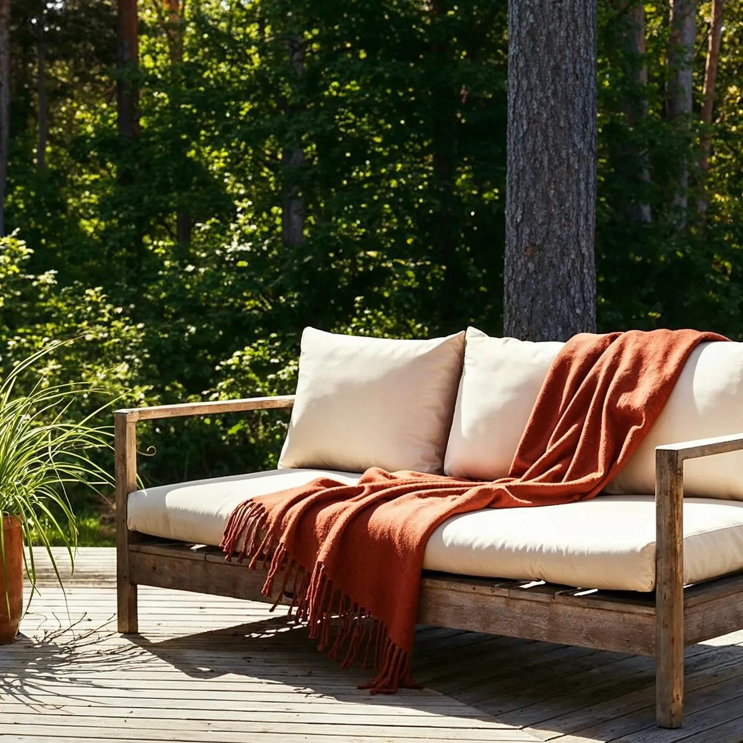 Tæpper - Plaid i uldblandning - Samantha (kobber)