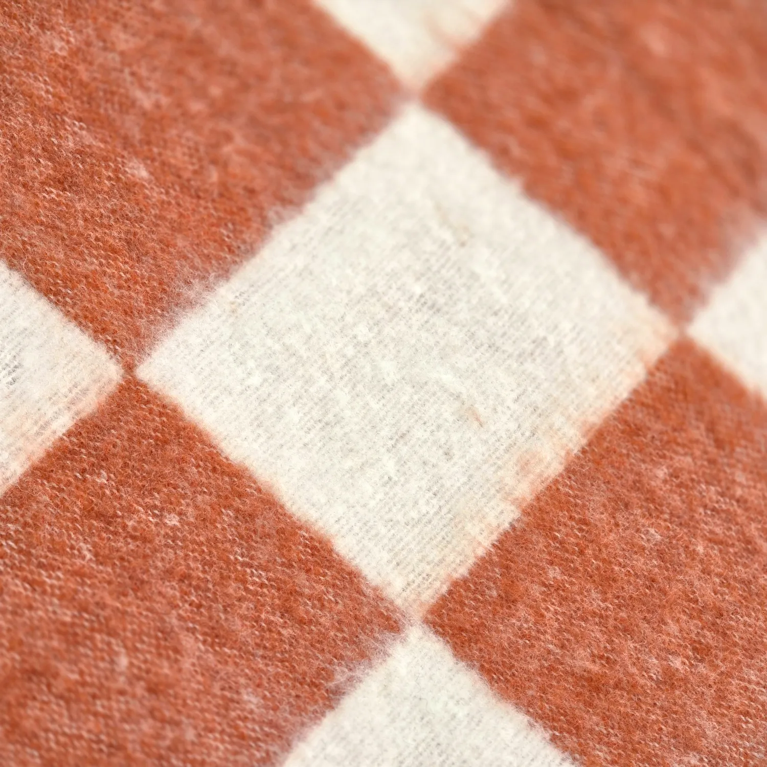 Tæpper - Uldmixplaid - Audrey Check (pink/råhvid)
