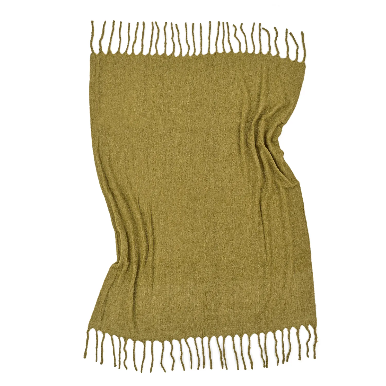 Tæpper - Uldmixplaid - Samantha (olivengrøn)