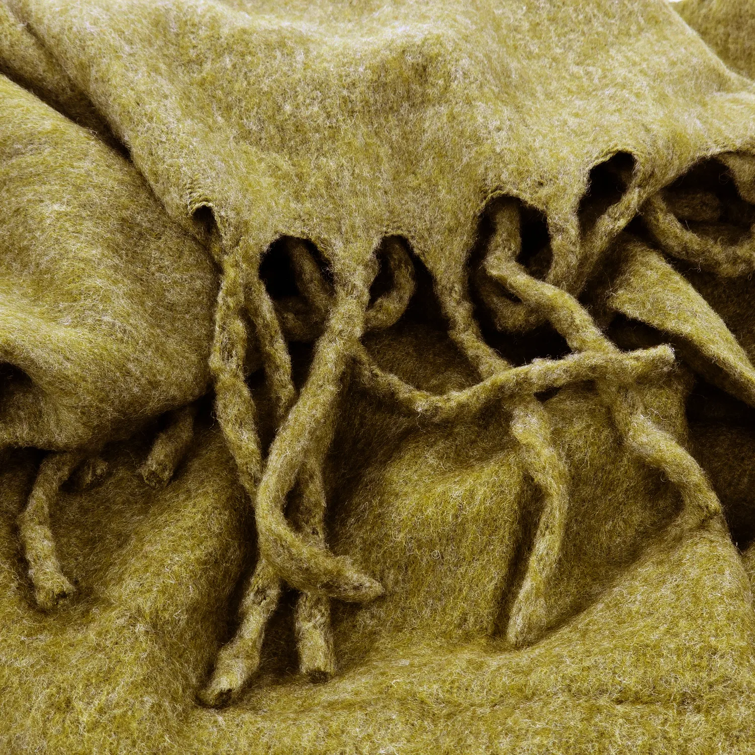 Tæpper - Uldmixplaid - Samantha (olivengrøn)